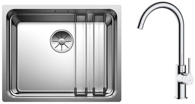 Set Stahlspüle Blanco Etagon 500-U 521841, Küchenarmatur Oltens Skafta 35206100