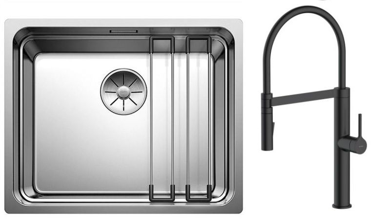 Set Stahlspüle Blanco Etagon 500-U 521841, Küchenarmatur Oltens Borga 35207300