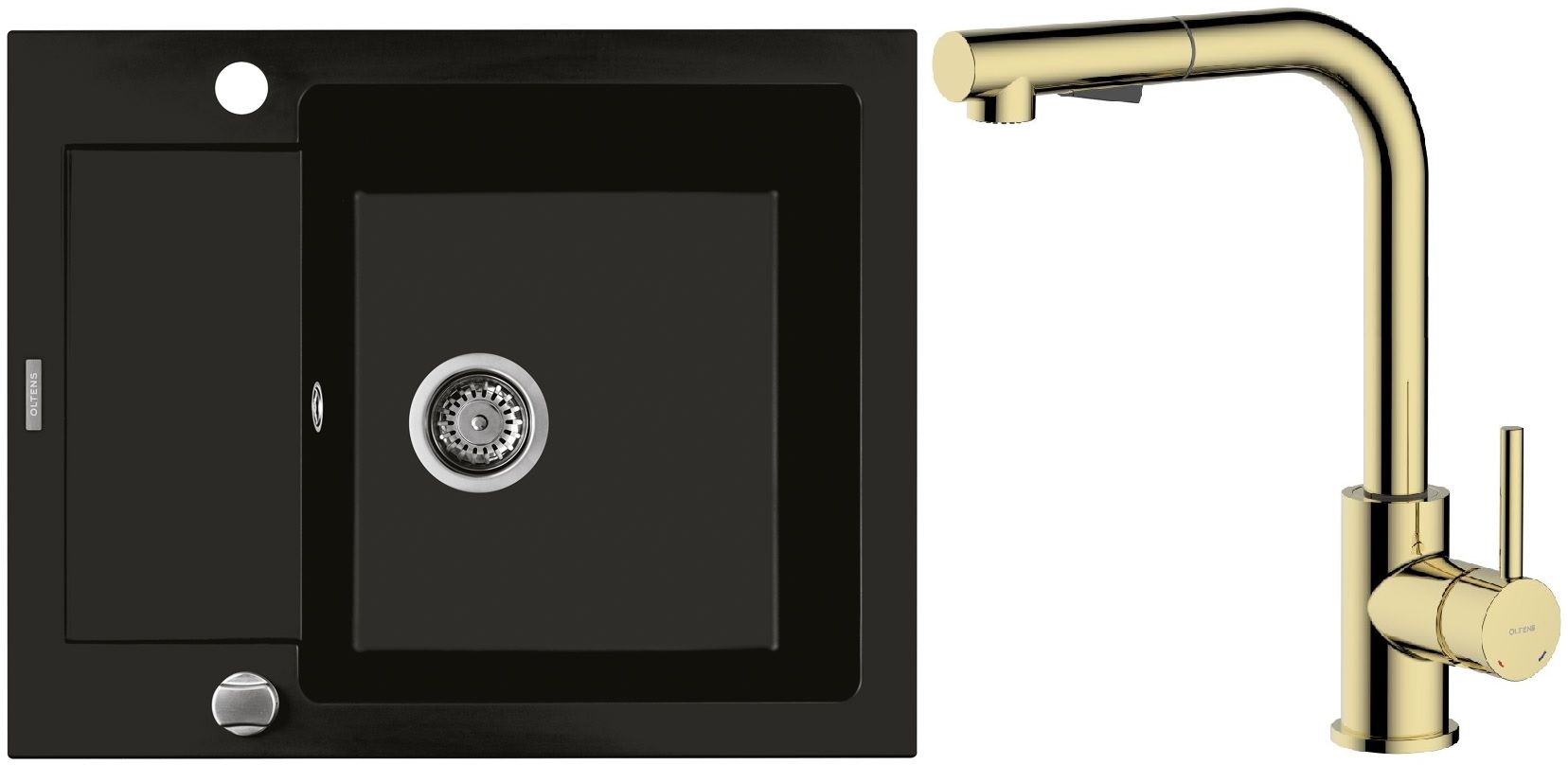 Set Küchenarmatur Oltens Myvat 35205800, Granitspüle Oltens Gravan 72102300