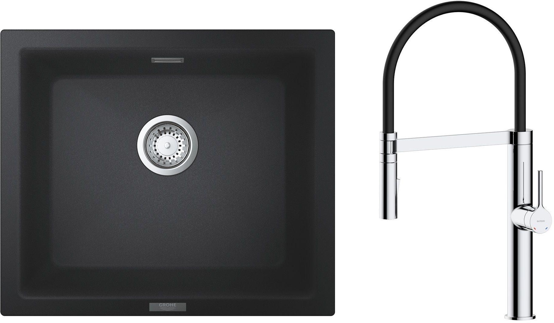Set Granitspüle Grohe K700 31654AP0, Küchenarmatur Oltens Borga 35207100