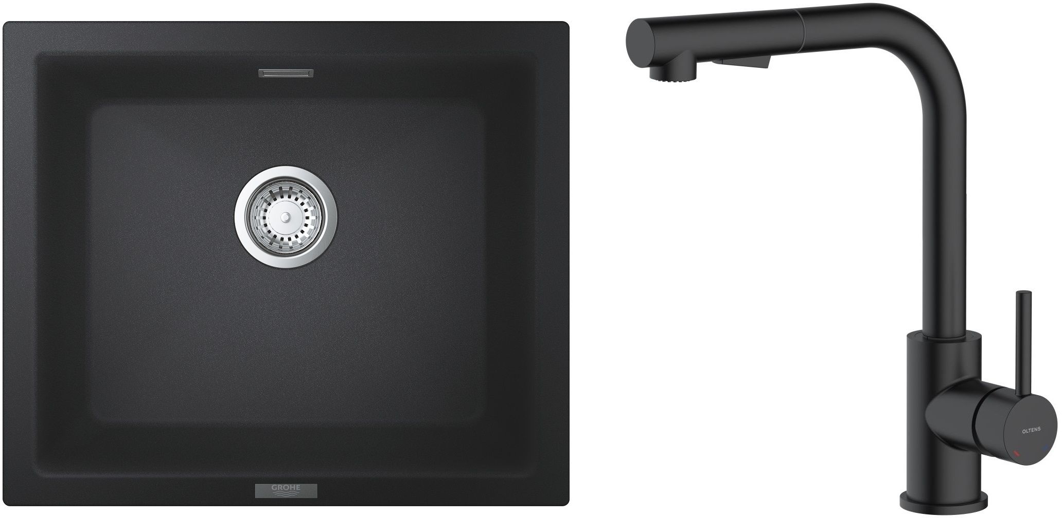 Set Granitspüle Grohe K700 31654AP0, Küchenarmatur Oltens Myvat 35205300