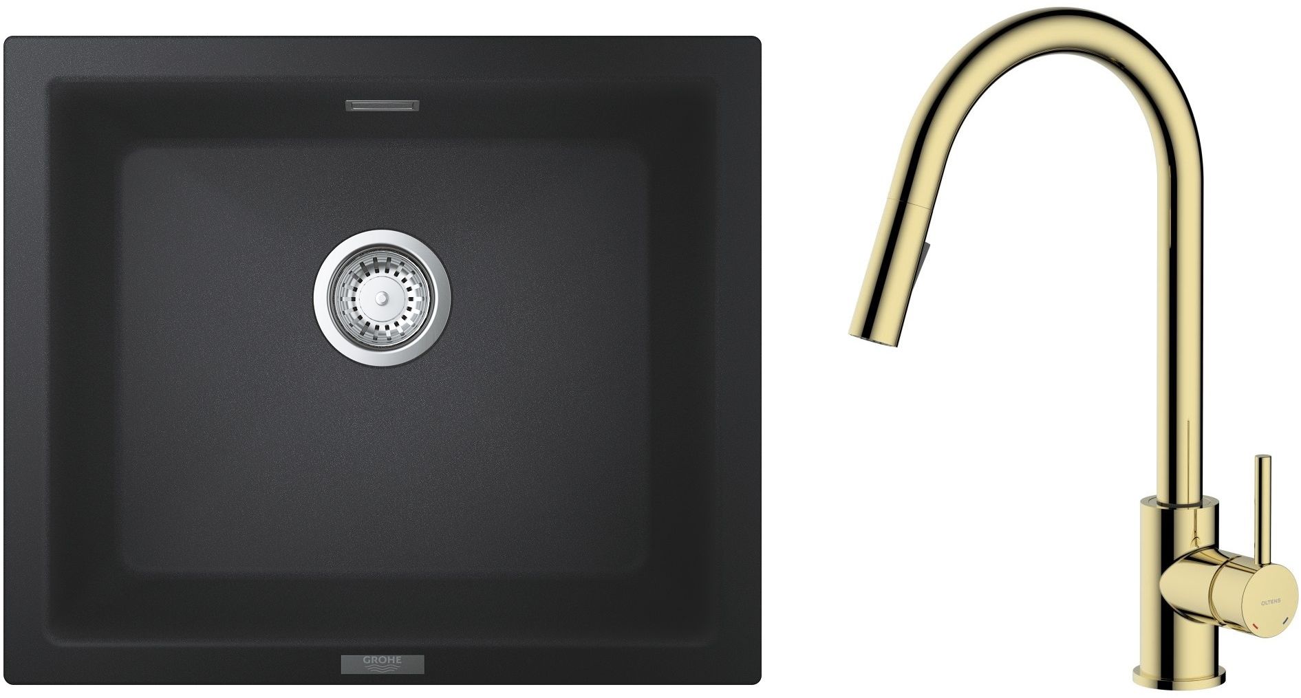 Set Granitspüle Grohe K700 31654AP0, Küchenarmatur Oltens Litla 35204800