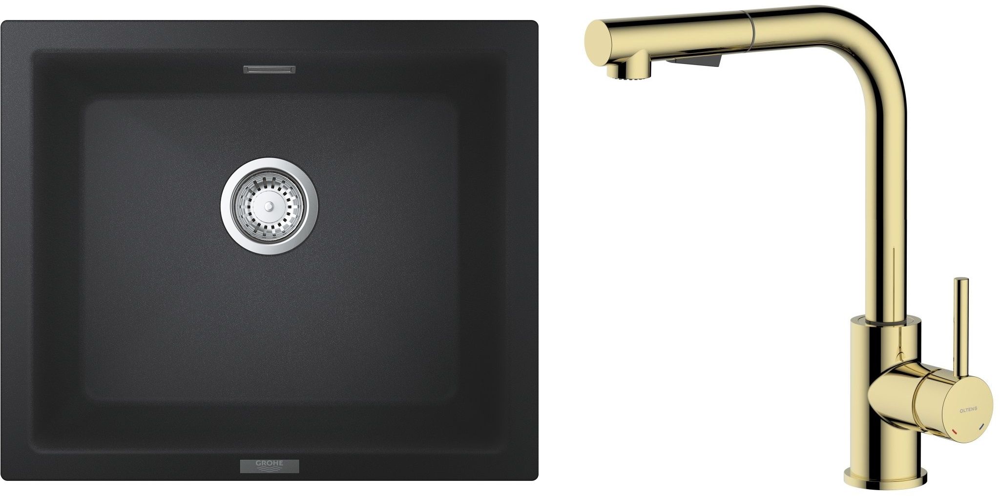 Set Granitspüle Grohe K700 31654AP0, Küchenarmatur Oltens Myvat 35205800