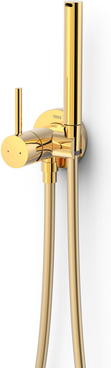 Tres Study Exclusive Bidetarmatur mit Duschset Unterputz gold 134123OR