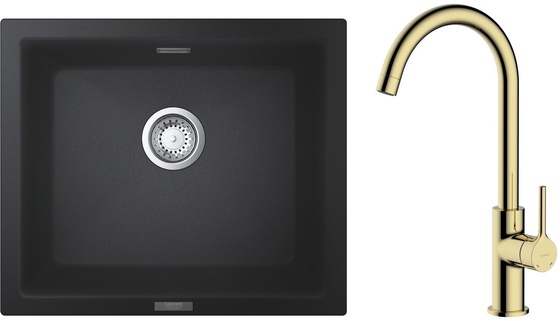 Set Granitspüle Grohe K700 31654AP0, Küchenarmatur Oltens Skafta 35206800