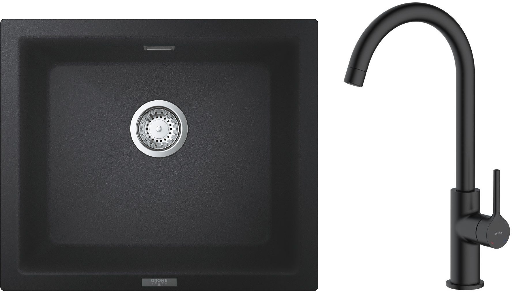 Set Granitspüle Grohe K700 31654AP0, Küchenarmatur Oltens Skafta 35206300
