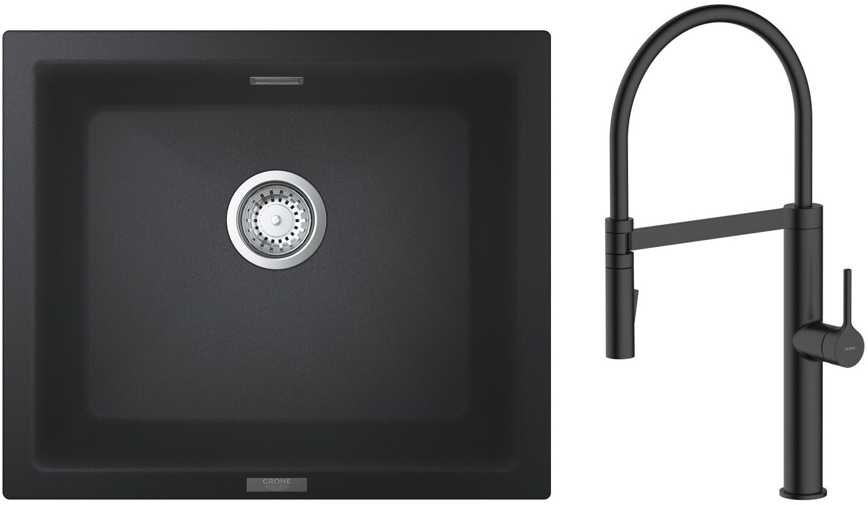 Set Granitspüle Grohe K700 31654AP0, Küchenarmatur Oltens Borga 35207300