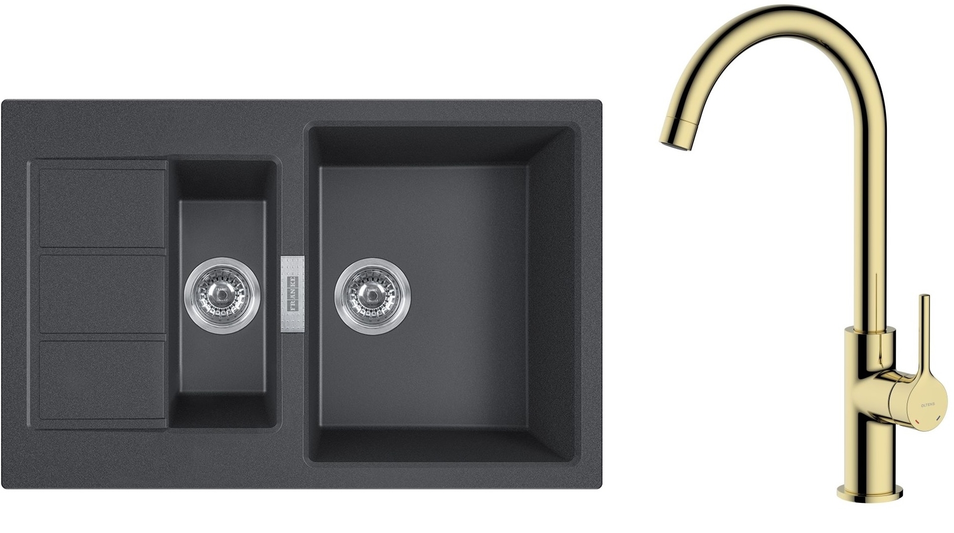 Set Tektonit-Waschbecken Franke Sirius 2.0 143.0618.687, Küchenarmatur Oltens Skafta 35206800