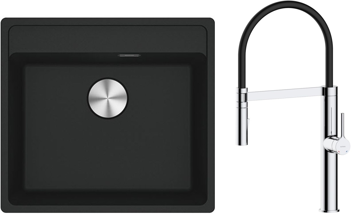 Set Granitspüle Franke Maris 114.0661.761, Küchenarmatur Oltens Borga 35207100