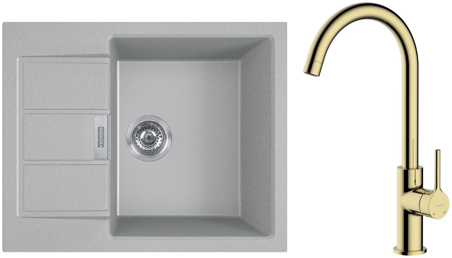 Set Tektonit-Waschbecken Franke Sirius 2.0 143.0618.668, Küchenarmatur Oltens Skafta 35206800
