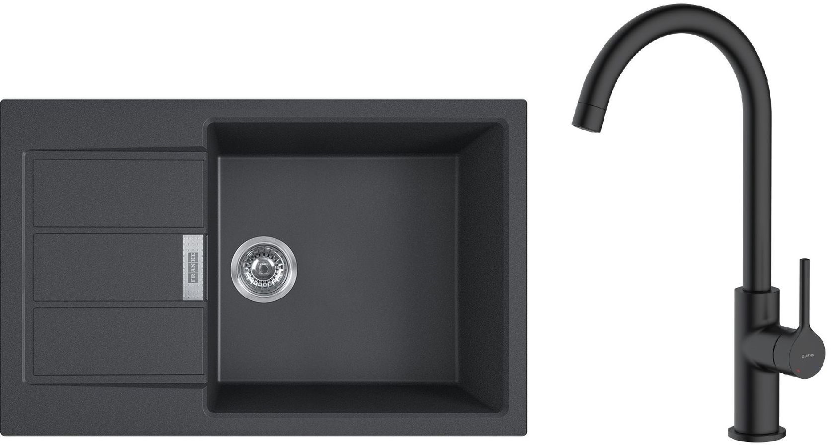 Set Tektonit-Waschbecken Franke Sirius 2.0 143.0618.577, Küchenarmatur Oltens Skafta 35206300
