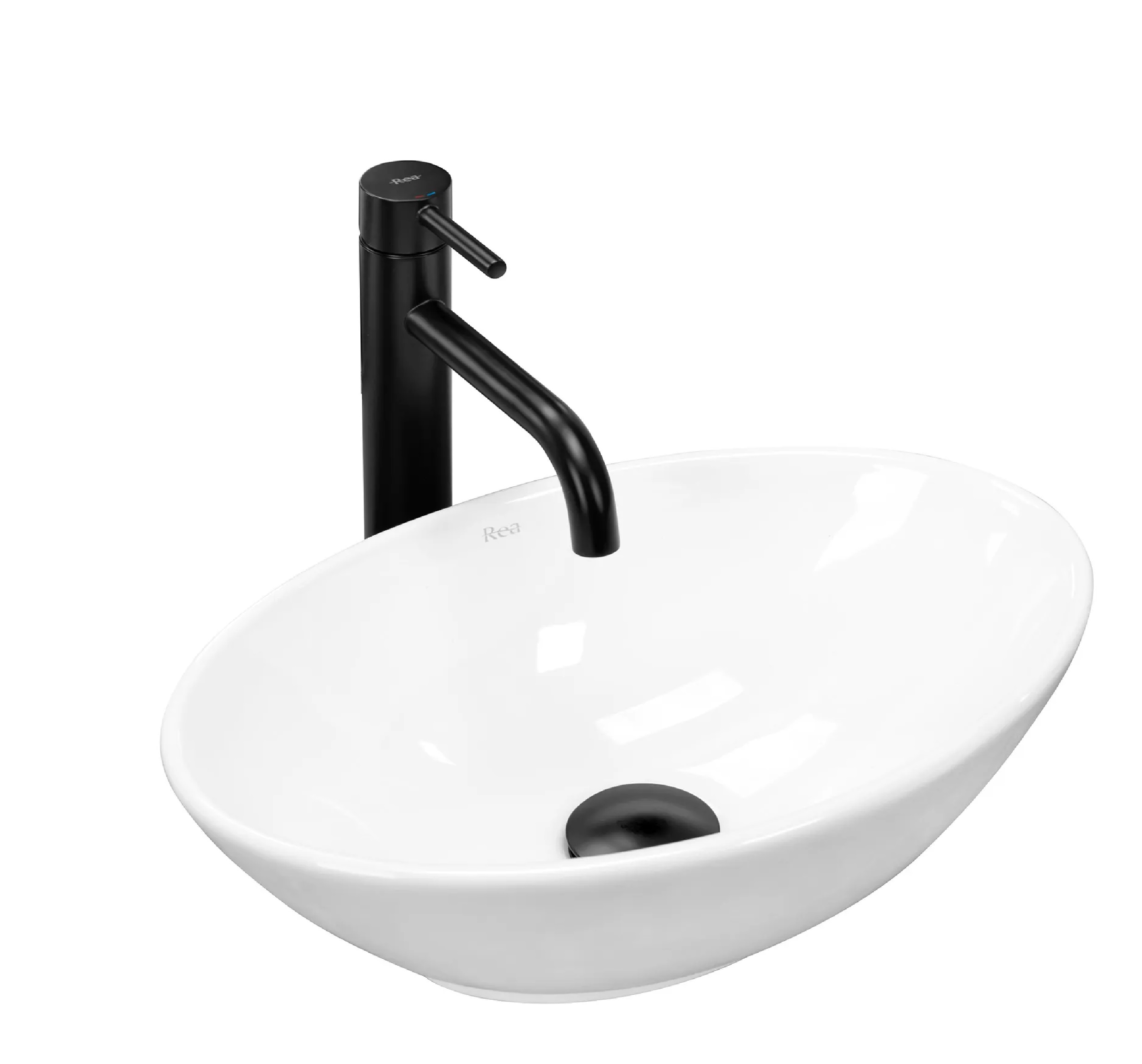 Rea Pamela Waschbecken 40x27 cm oval Aufsatzwaschbecken weiß REA-U5804