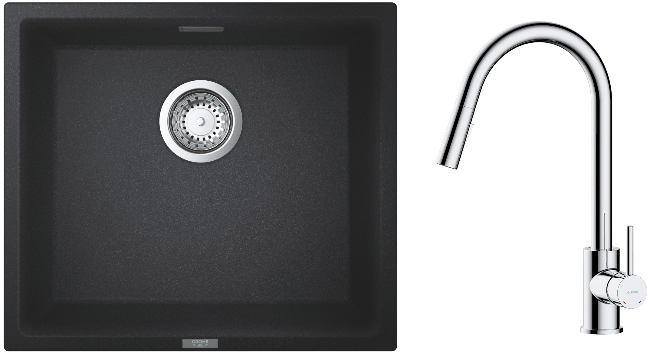 Set Granitspüle Grohe K700 31653AP0, Küchenarmatur Oltens Litla 35204100