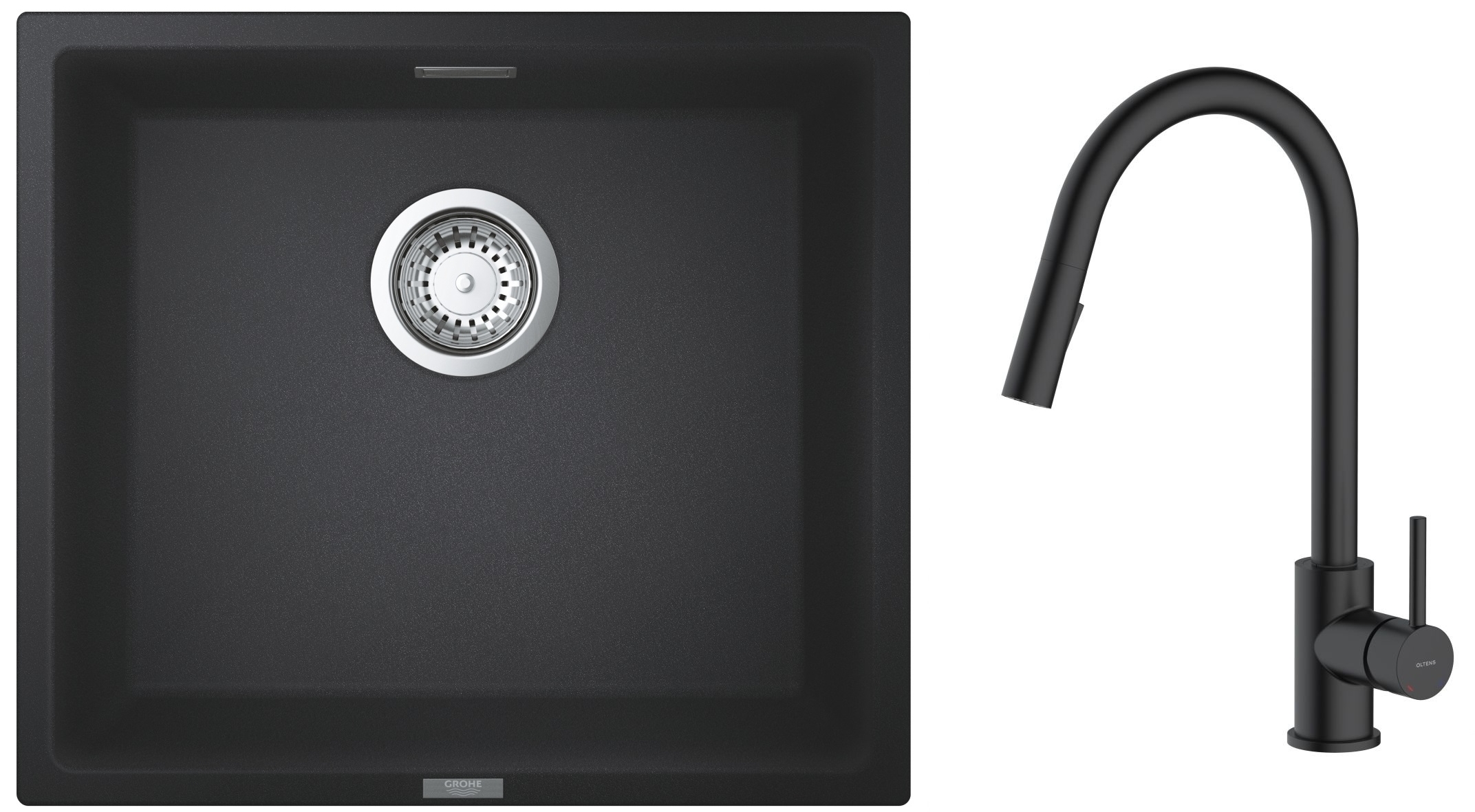 Set Granitspüle Grohe K700 31653AP0, Küchenarmatur Oltens Litla 35204300