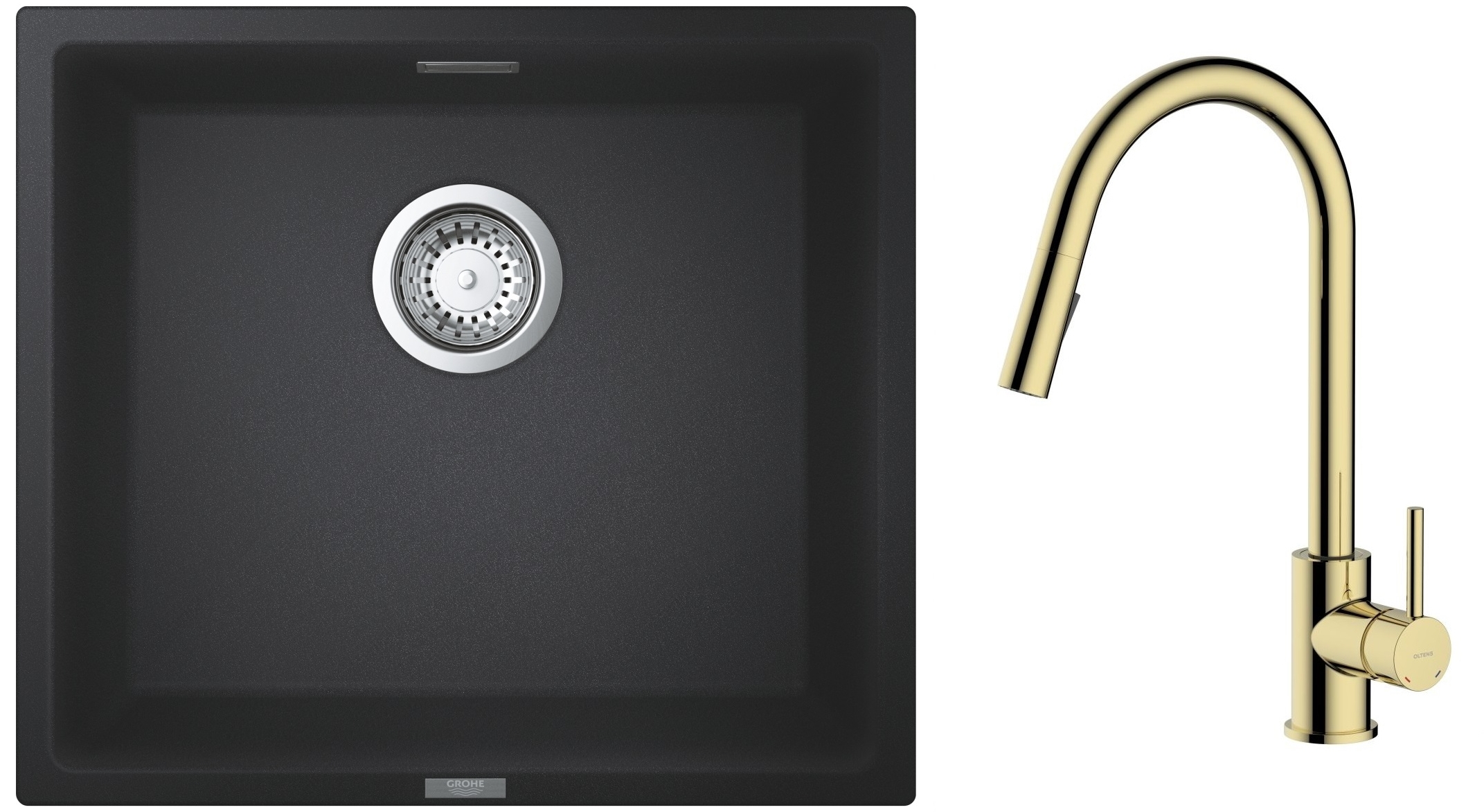 Set Granitspüle Grohe K700 31653AP0, Küchenarmatur Oltens Litla 35204800