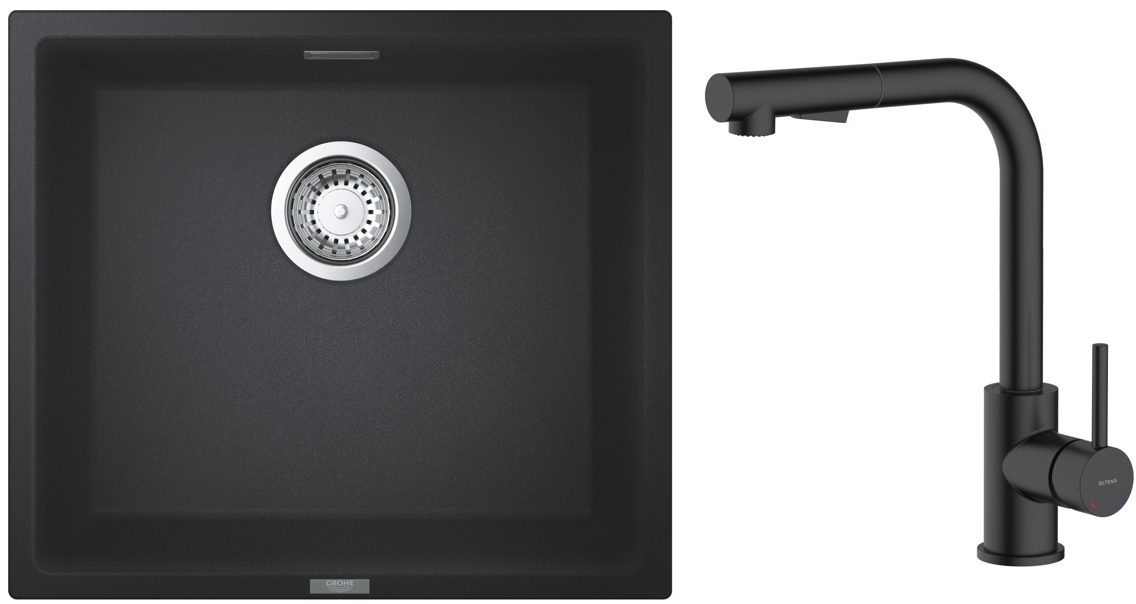 Set Granitspüle Grohe K700 31653AP0, Küchenarmatur Oltens Myvat 35205300