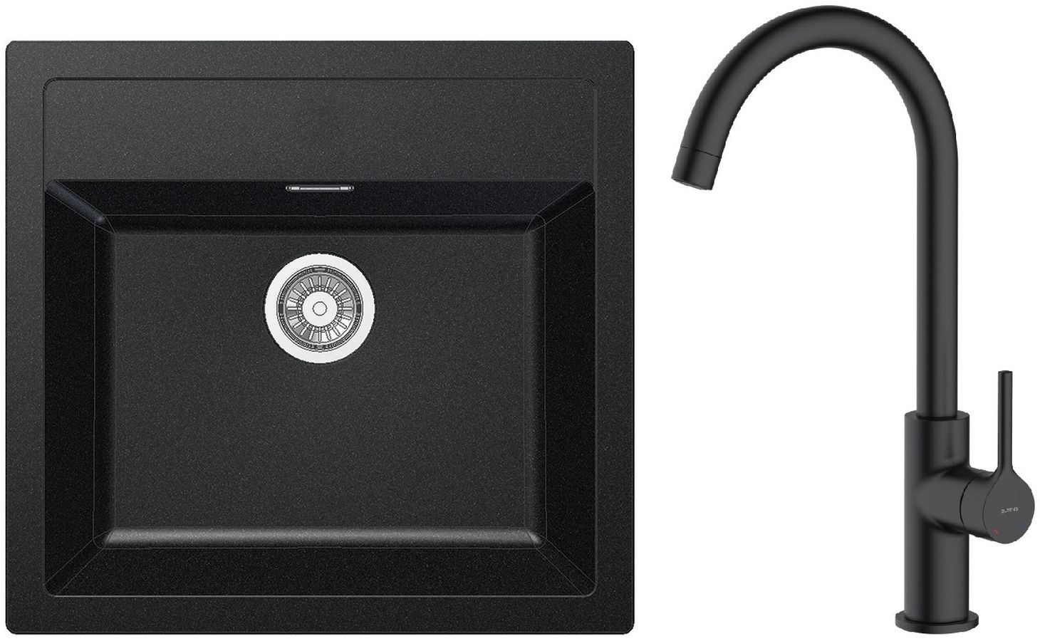 Set Tektonit-Waschbecken Franke Sirius 114.0205.049, Küchenarmatur Oltens Skafta 35206300