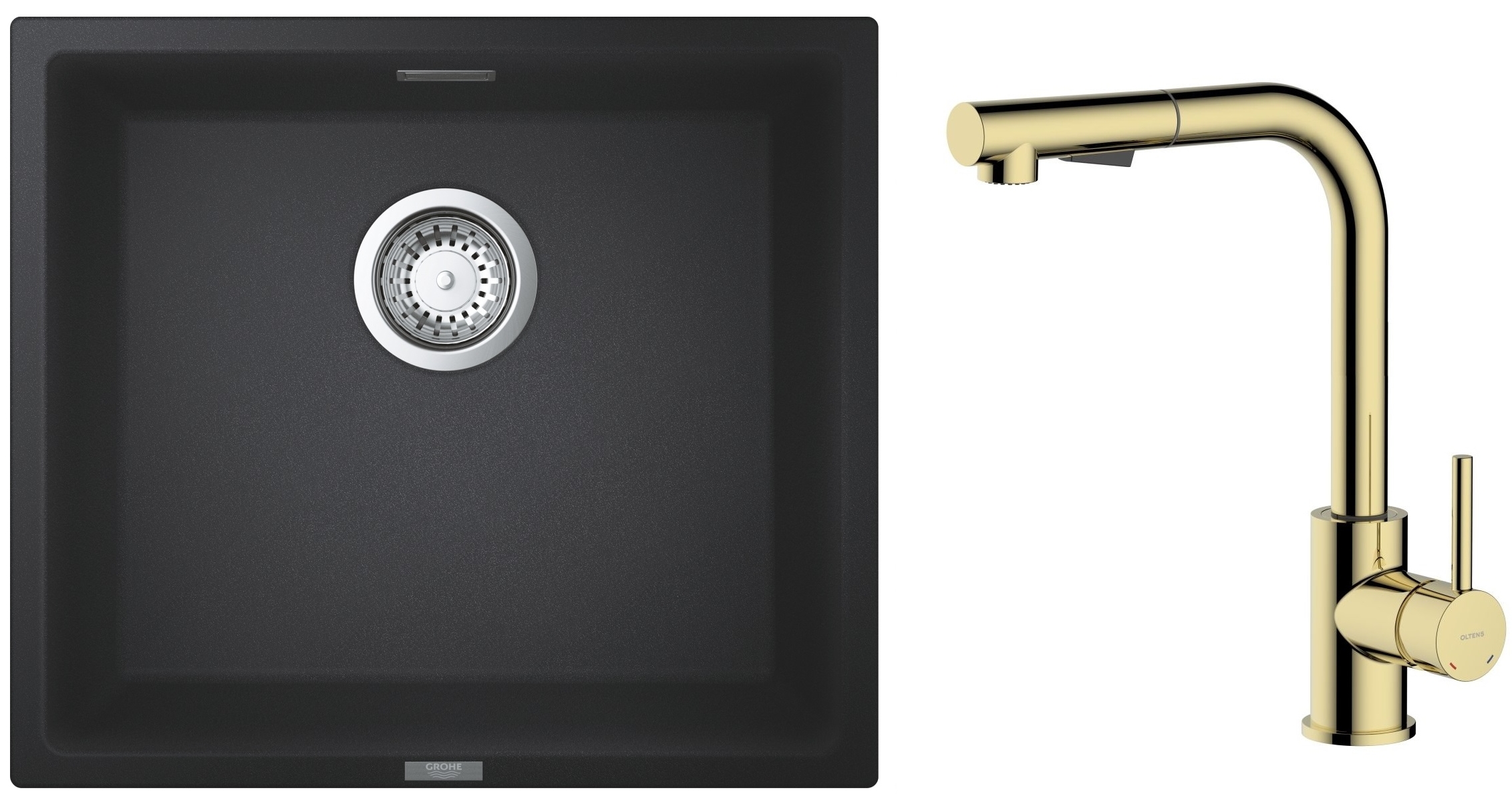 Set Küchenarmatur Oltens Myvat 35205800, Granitspüle Grohe K700 31653AP0
