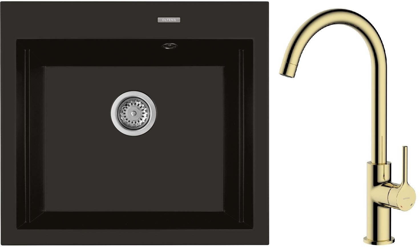 Set Granitspüle Oltens Gravan 72000300, Küchenarmatur Oltens Skafta 35206800