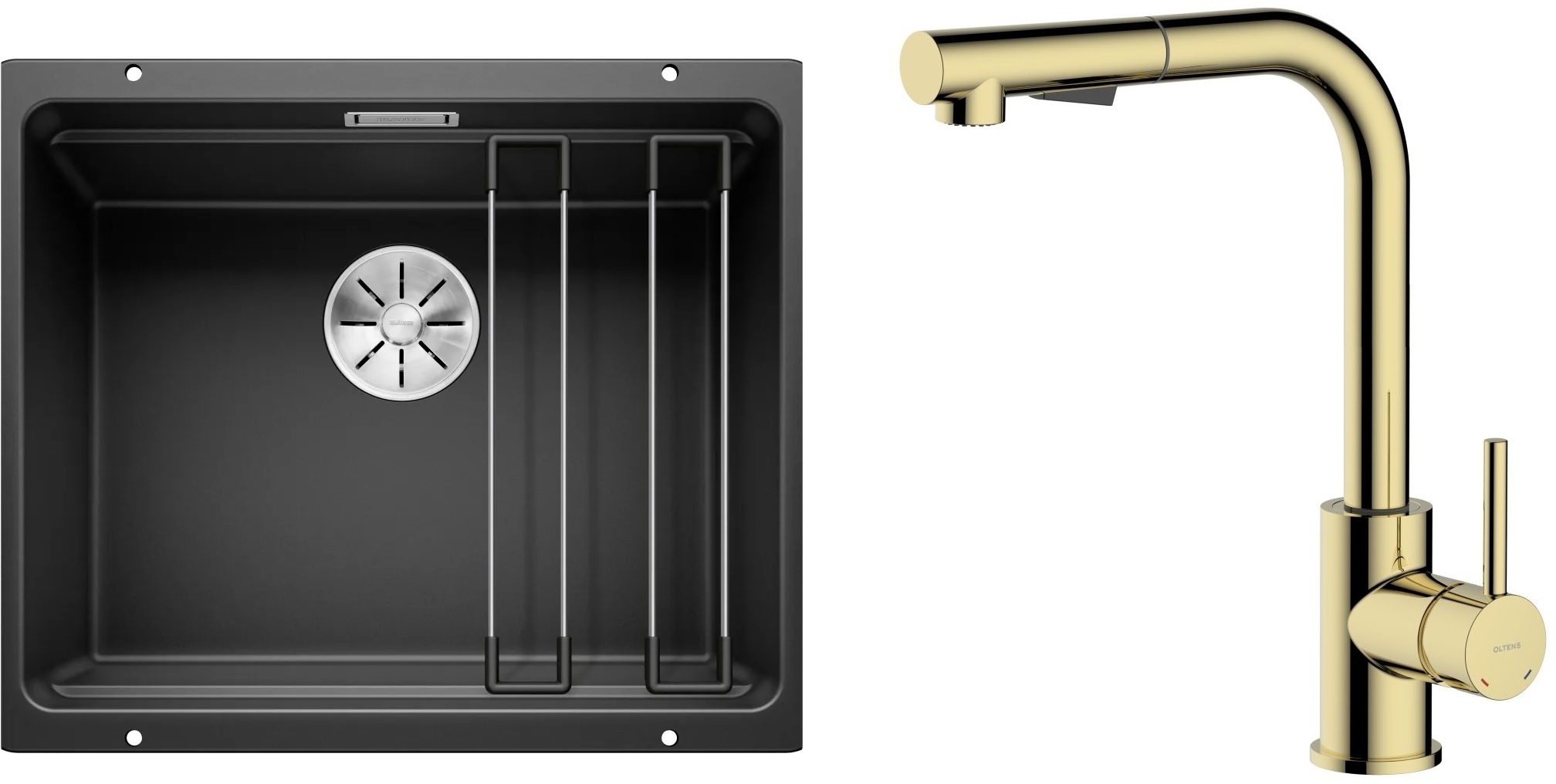 Set Granitspüle Blanco Etagon 500-U 525887, Küchenarmatur Oltens Myvat 35205800