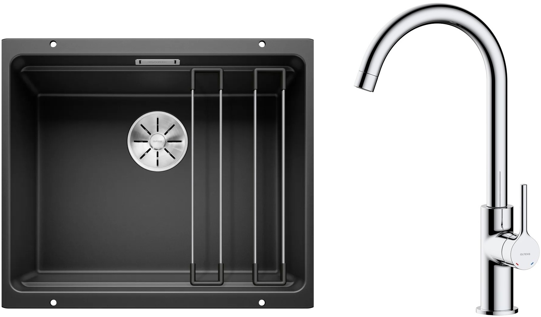 Set Granitspüle Blanco Etagon 500-U 525887, Küchenarmatur Oltens Skafta 35206100