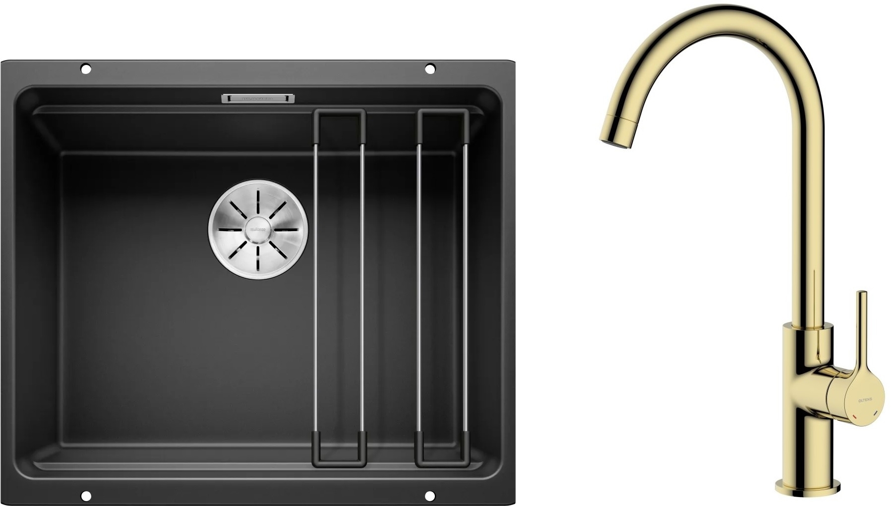 Set Granitspüle Blanco Etagon 500-U 525887, Küchenarmatur Oltens Skafta 35206800