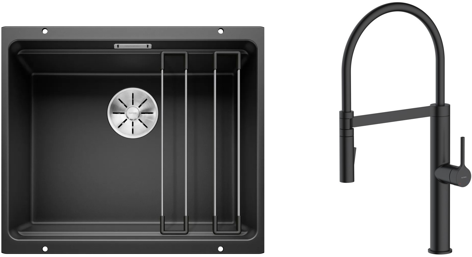 Set Granitspüle Blanco Etagon 500-U 525887, Küchenarmatur Oltens Borga 35207300