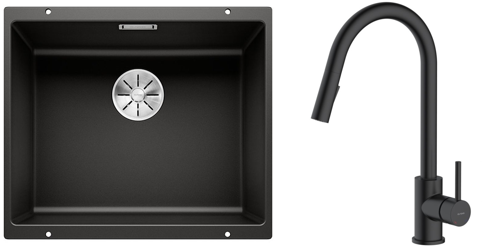 Set Granitspüle Blanco Subline 500-U 525995, Küchenarmatur Oltens Litla 35204300