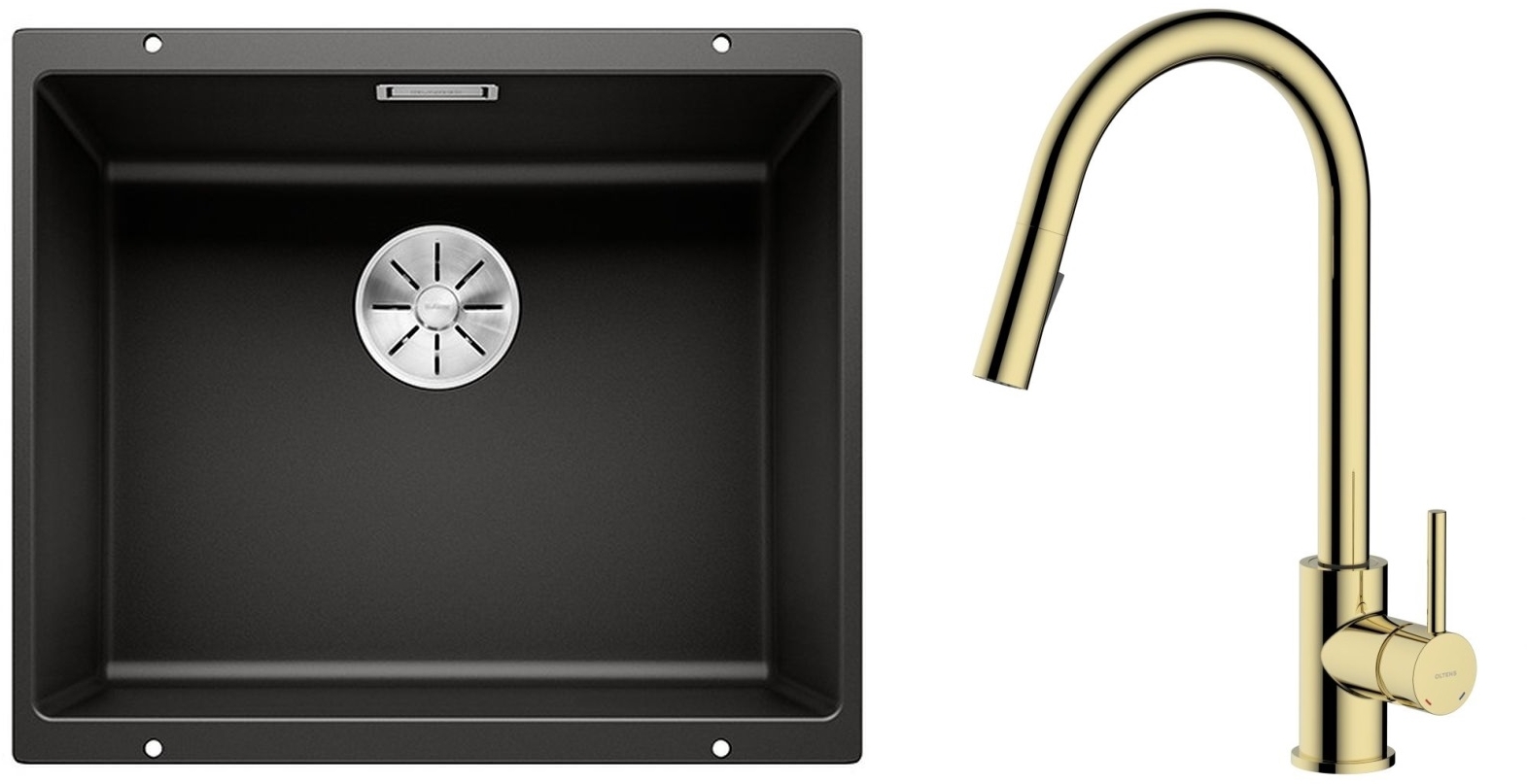 Set Granitspüle Blanco Subline 500-U 525995, Küchenarmatur Oltens Litla 35204800