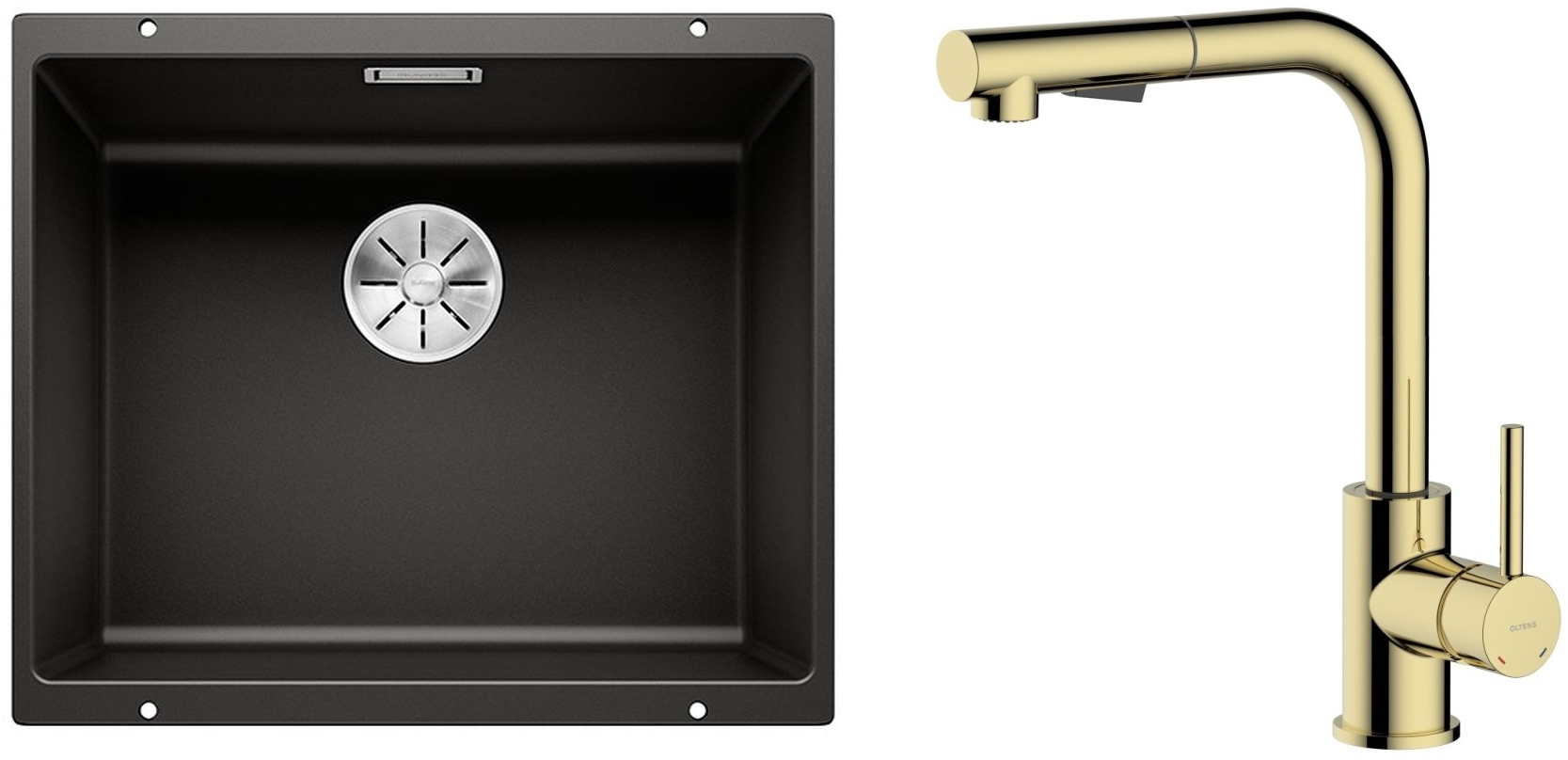 Set Granitspüle Blanco Subline 500-U 525995, Küchenarmatur Oltens Myvat 35205800