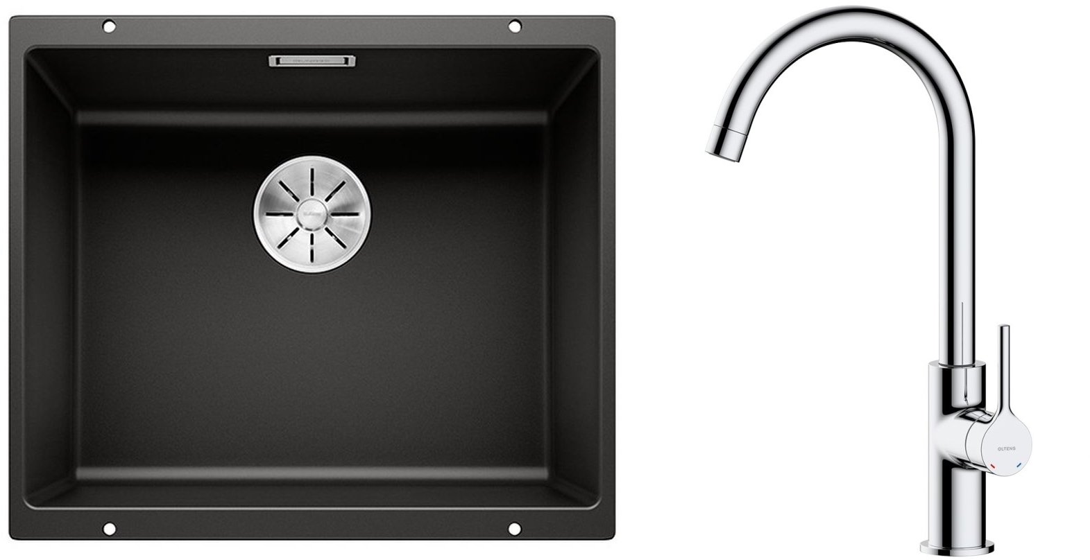 Set Granitspüle Blanco Subline 500-U 525995, Küchenarmatur Oltens Skafta 35206100