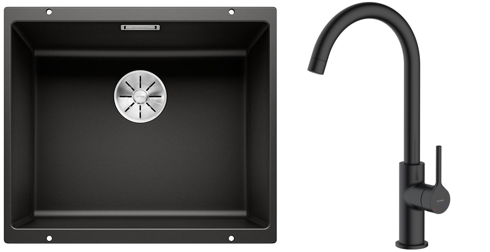 Set Granitspüle Blanco Subline 500-U 525995, Küchenarmatur Oltens Skafta 35206300