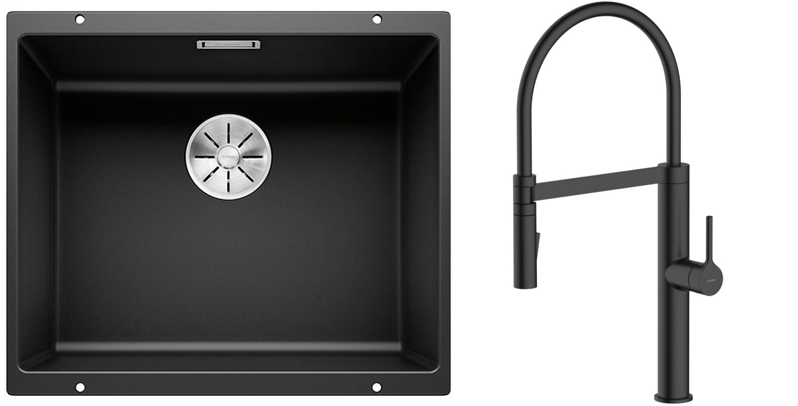 Set Granitspüle Blanco Subline 500-U 525995, Küchenarmatur Oltens Borga 35207300
