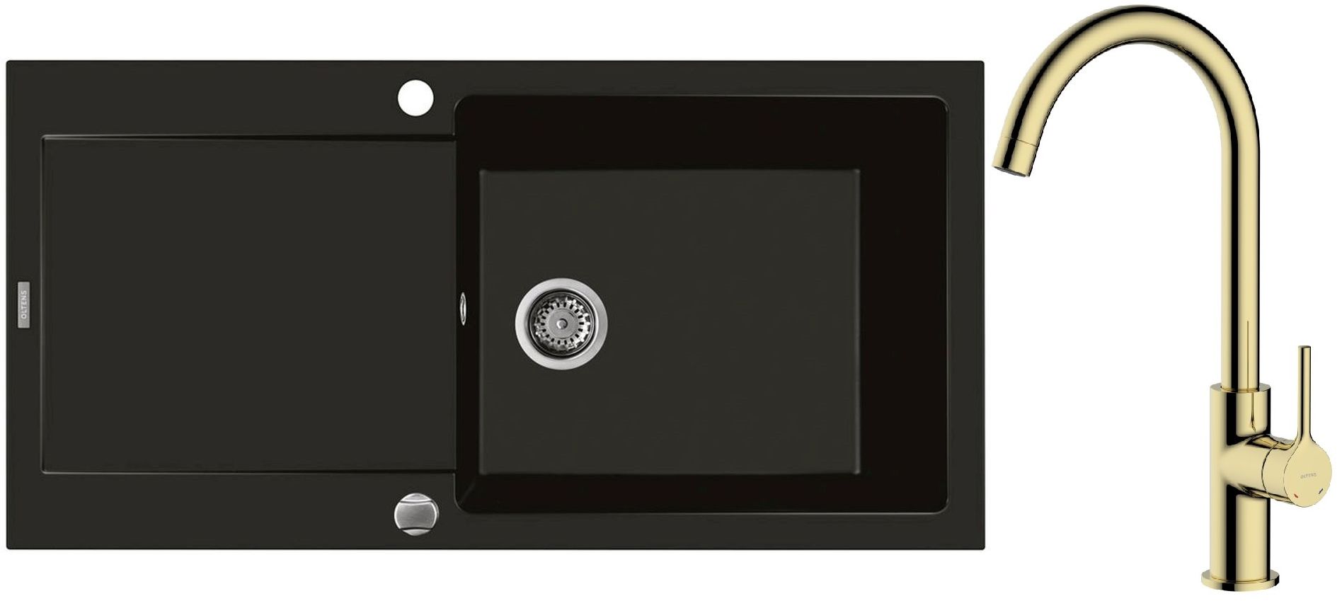 Set Granitspüle Oltens Gravan 72101300, Küchenarmatur Oltens Skafta 35206800