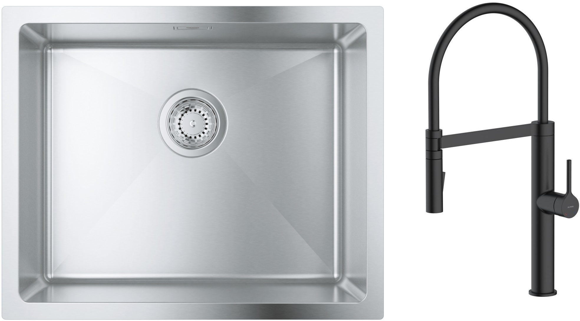 Set Küchenarmatur Oltens Borga 35207300, Stahlspüle Grohe K700 31574SD1