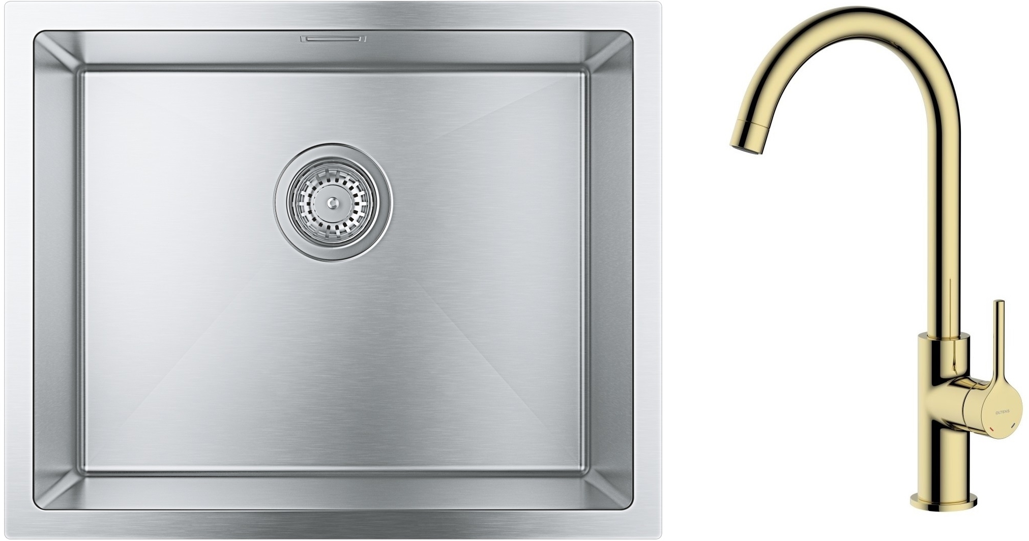 Set Stahlspüle Grohe K700 31726SD0, Küchenarmatur Oltens Skafta 35206800