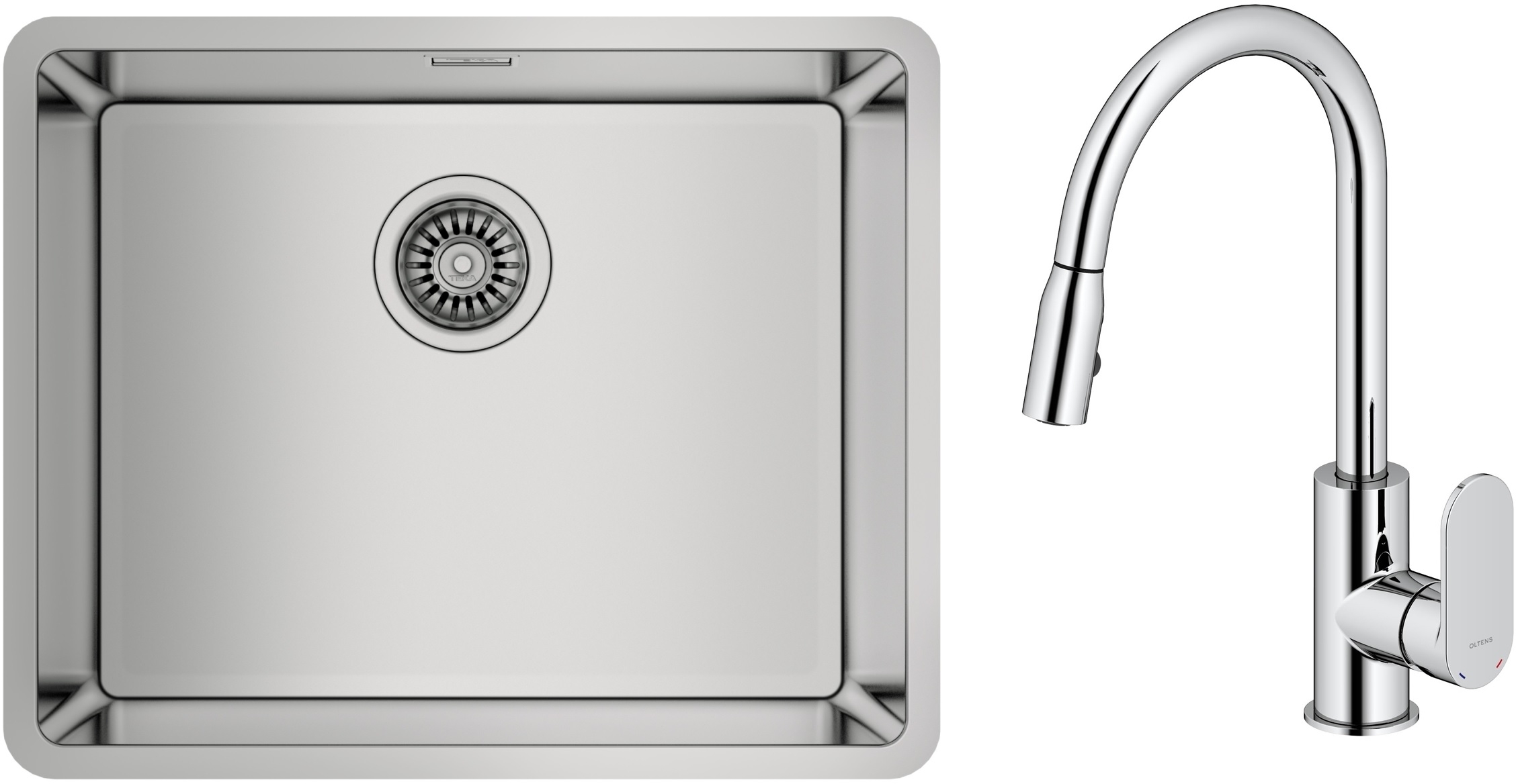 Set Stahlspüle Teka Be Linea 115000005, Küchenarmatur Oltens Lista 35202100