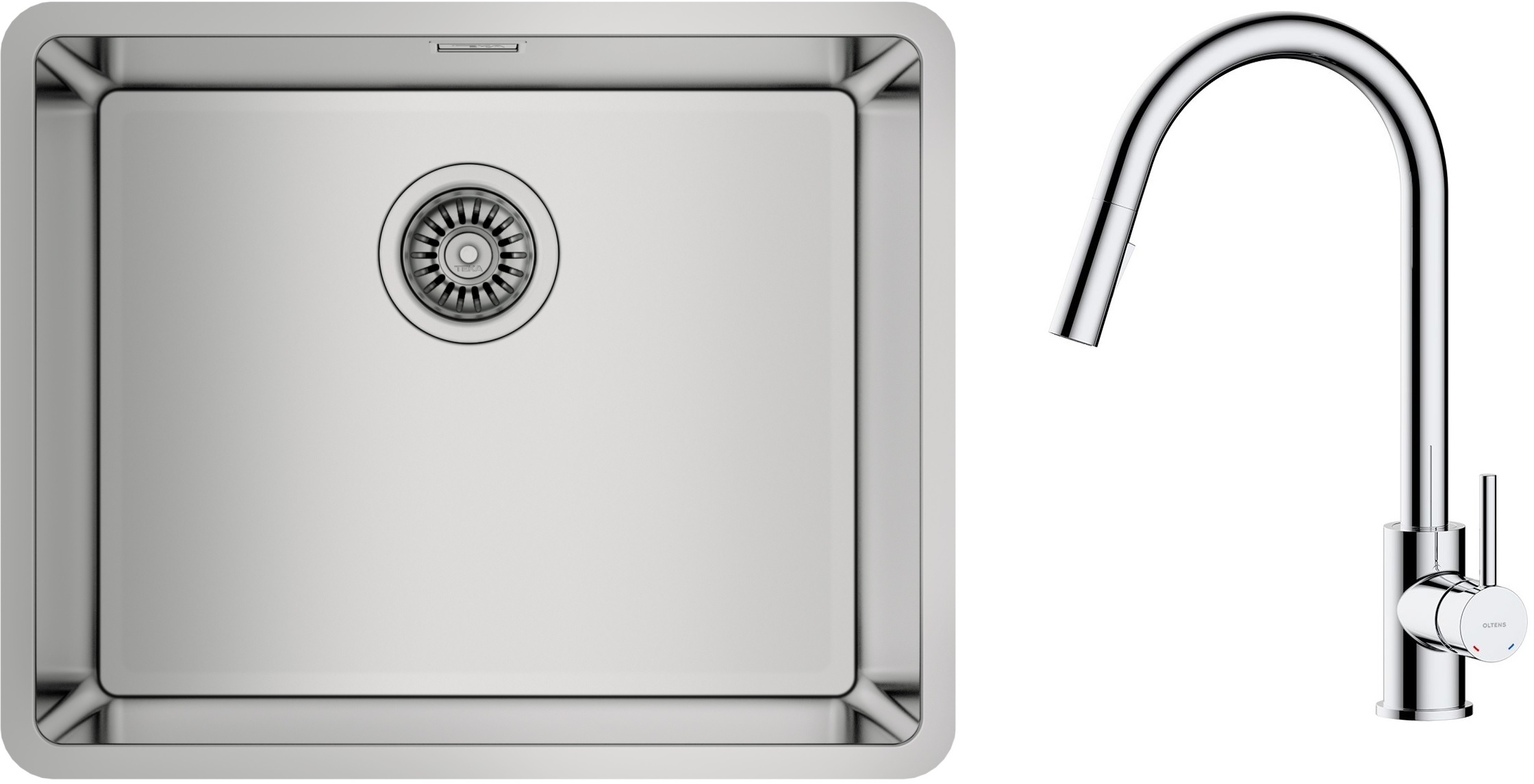 Set Stahlspüle Teka Be Linea 115000005, Küchenarmatur Oltens Litla 35204100