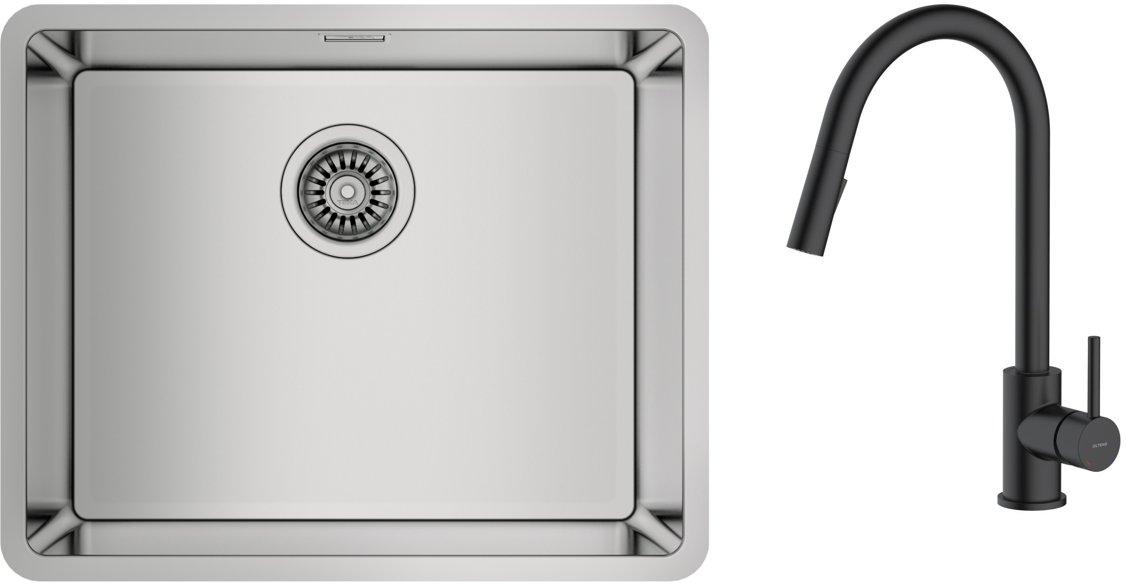 Set Stahlspüle Teka Be Linea 115000005, Küchenarmatur Oltens Litla 35204300