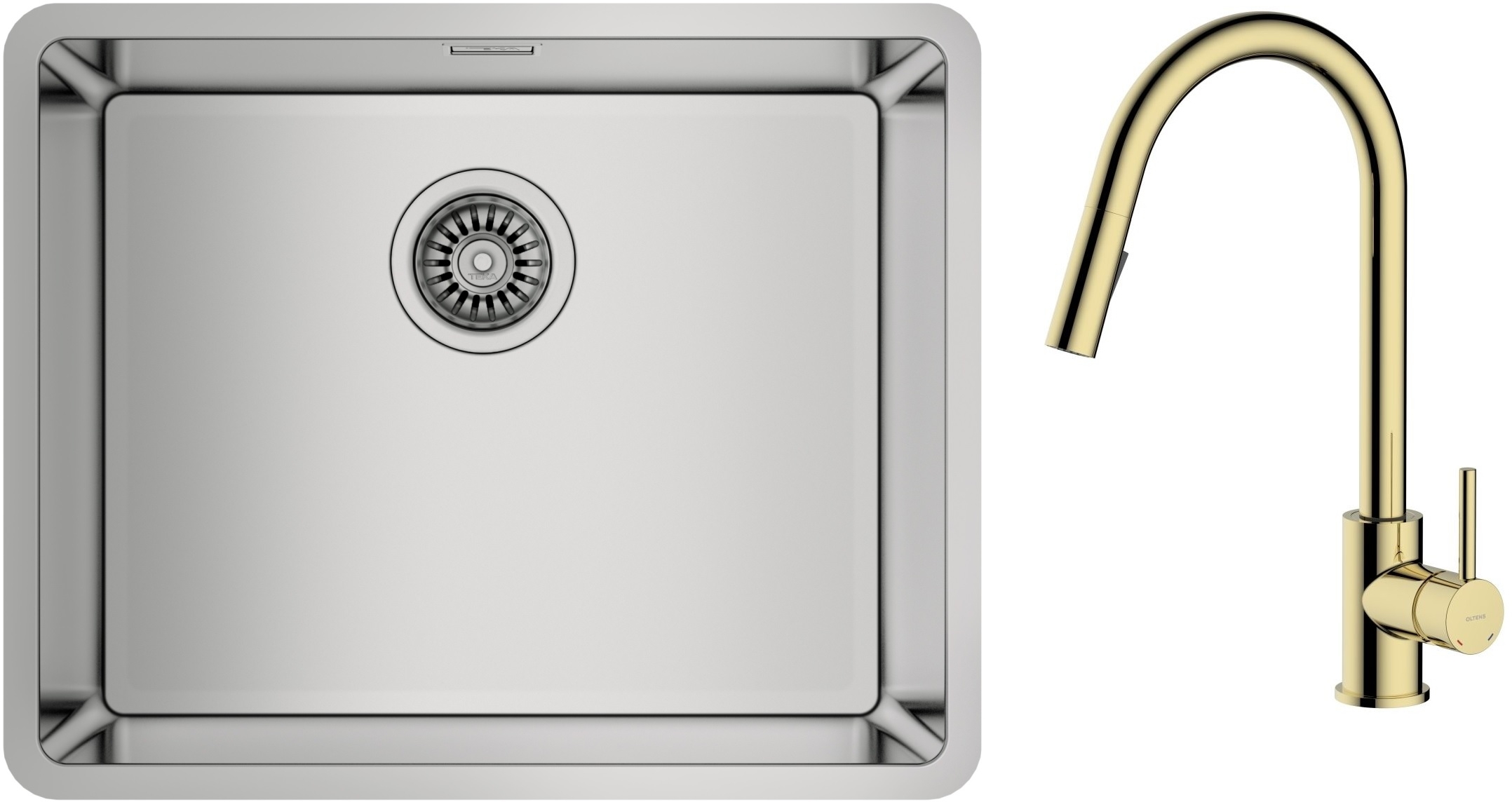 Set Stahlspüle Teka Be Linea 115000005, Küchenarmatur Oltens Litla 35204800