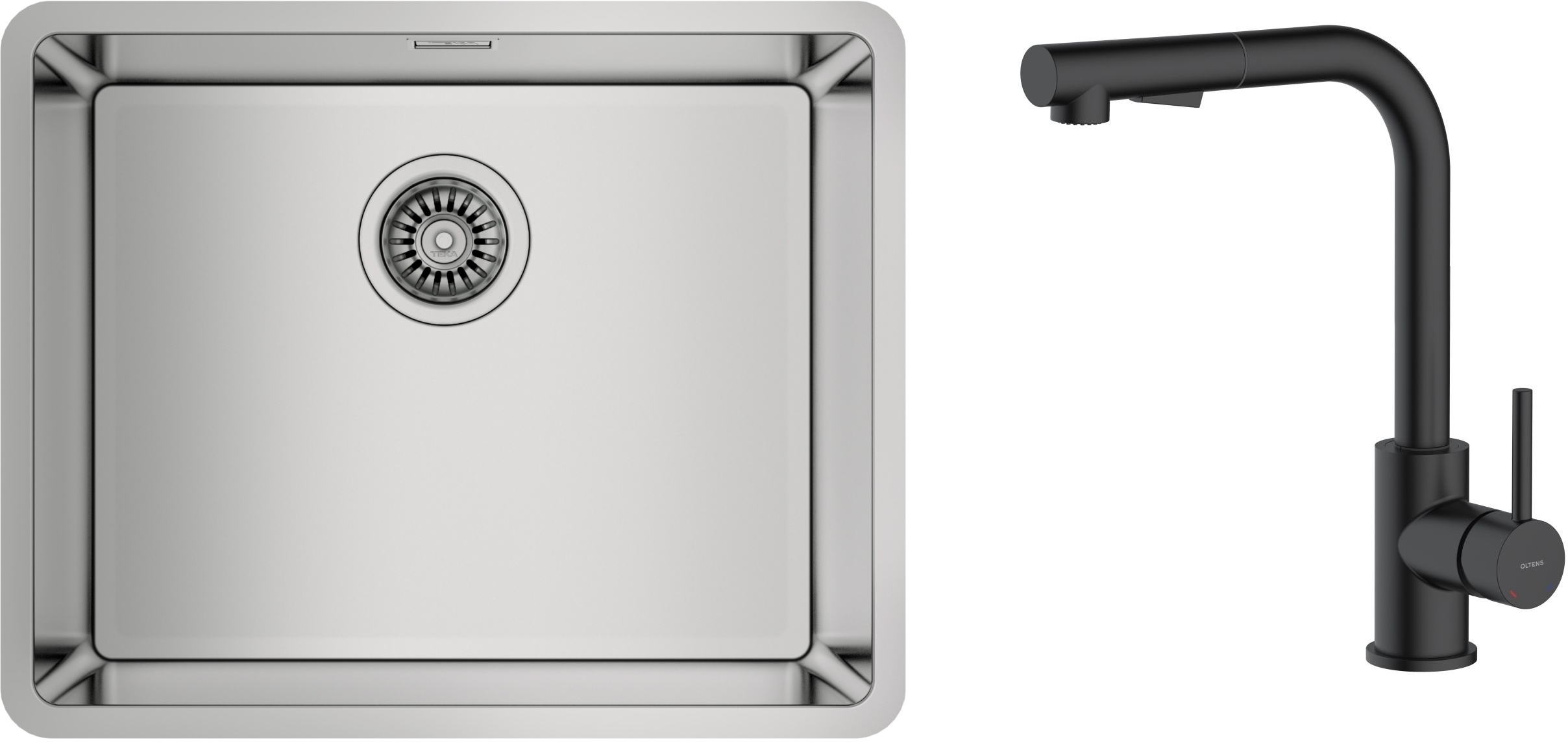 Set Stahlspüle Teka Be Linea 115000005, Küchenarmatur Oltens Myvat 35205300