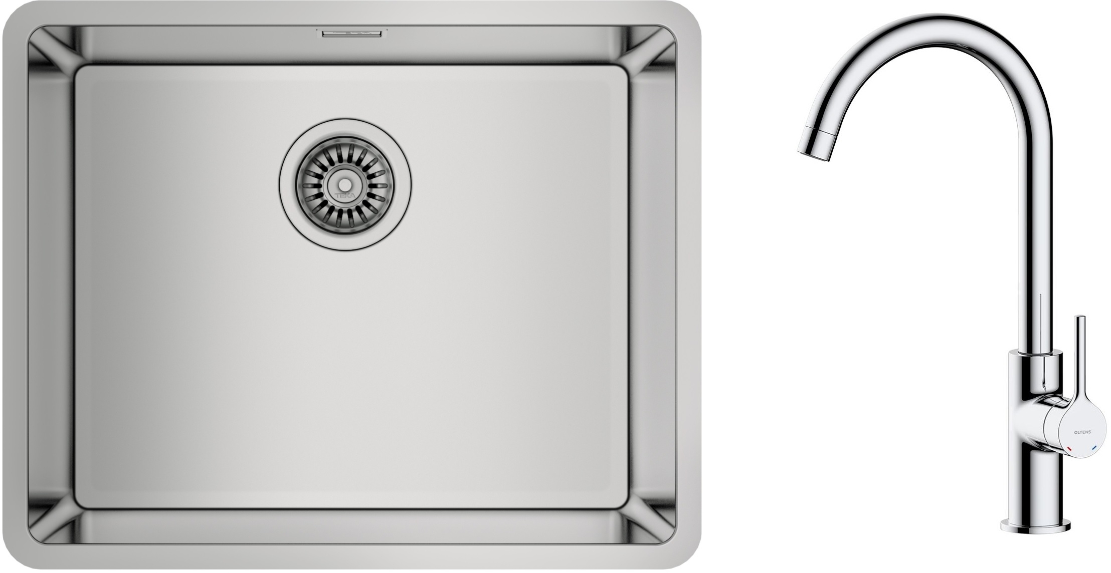 Set Stahlspüle Teka Be Linea 115000005, Küchenarmatur Oltens Skafta 35206100