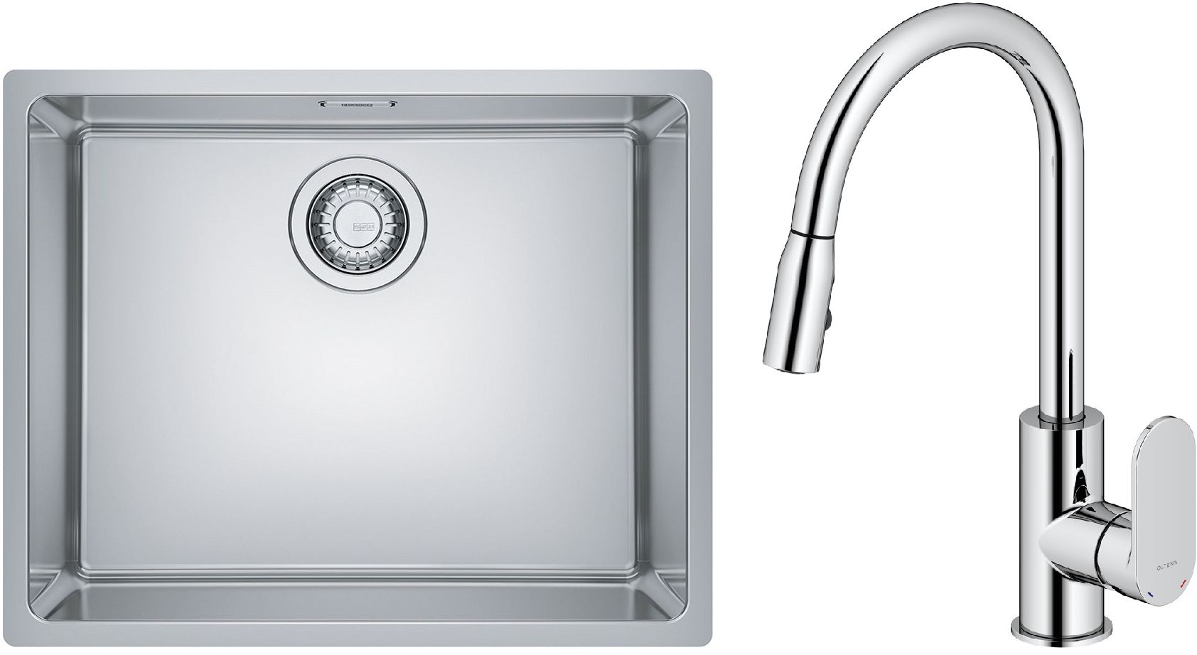 Set Stahlspüle Franke Maris 122.0543.996, Küchenarmatur Oltens Lista 35202100