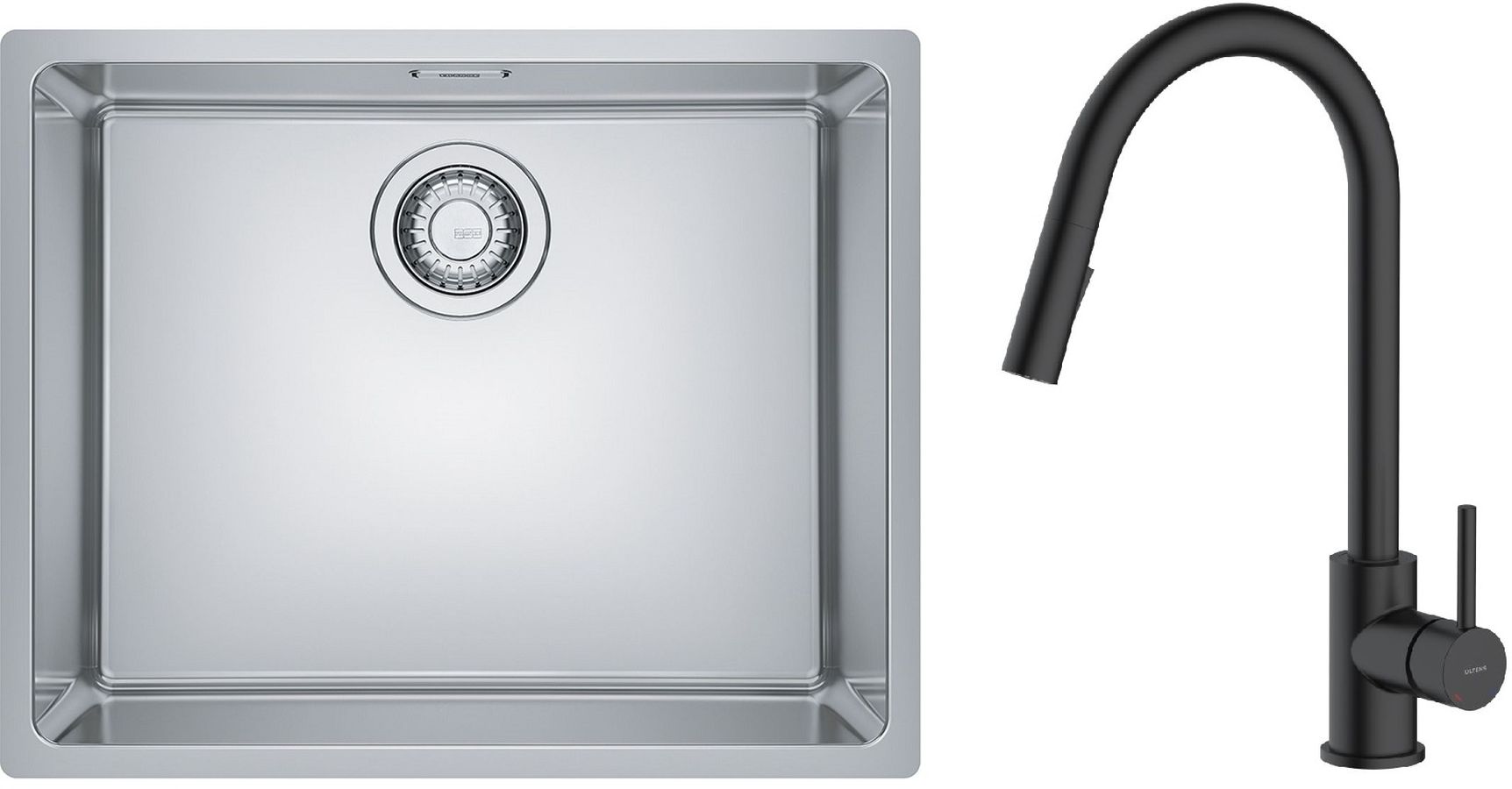 Set Stahlspüle Franke Maris 122.0543.996, Küchenarmatur Oltens Litla 35204300