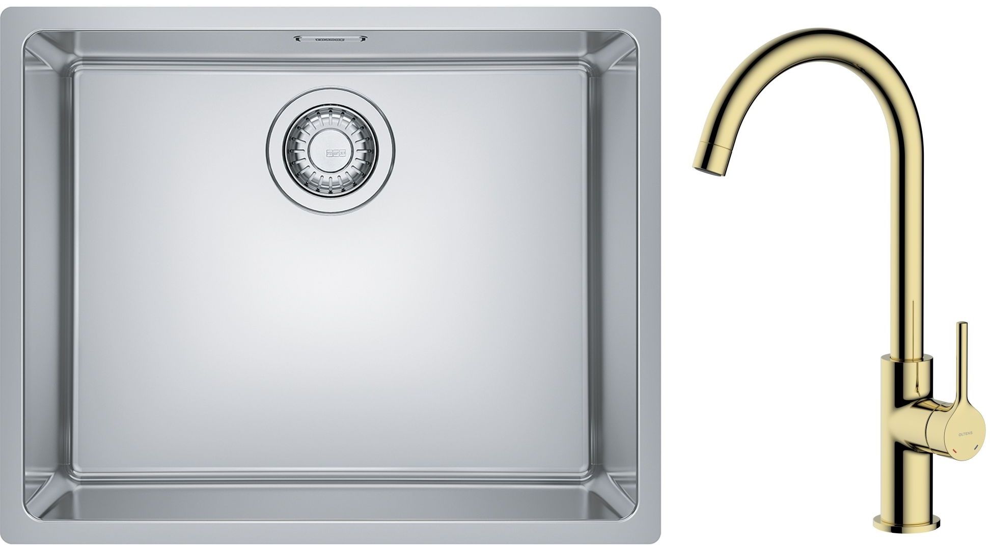 Set Stahlspüle Franke Maris 122.0543.996, Küchenarmatur Oltens Skafta 35206800