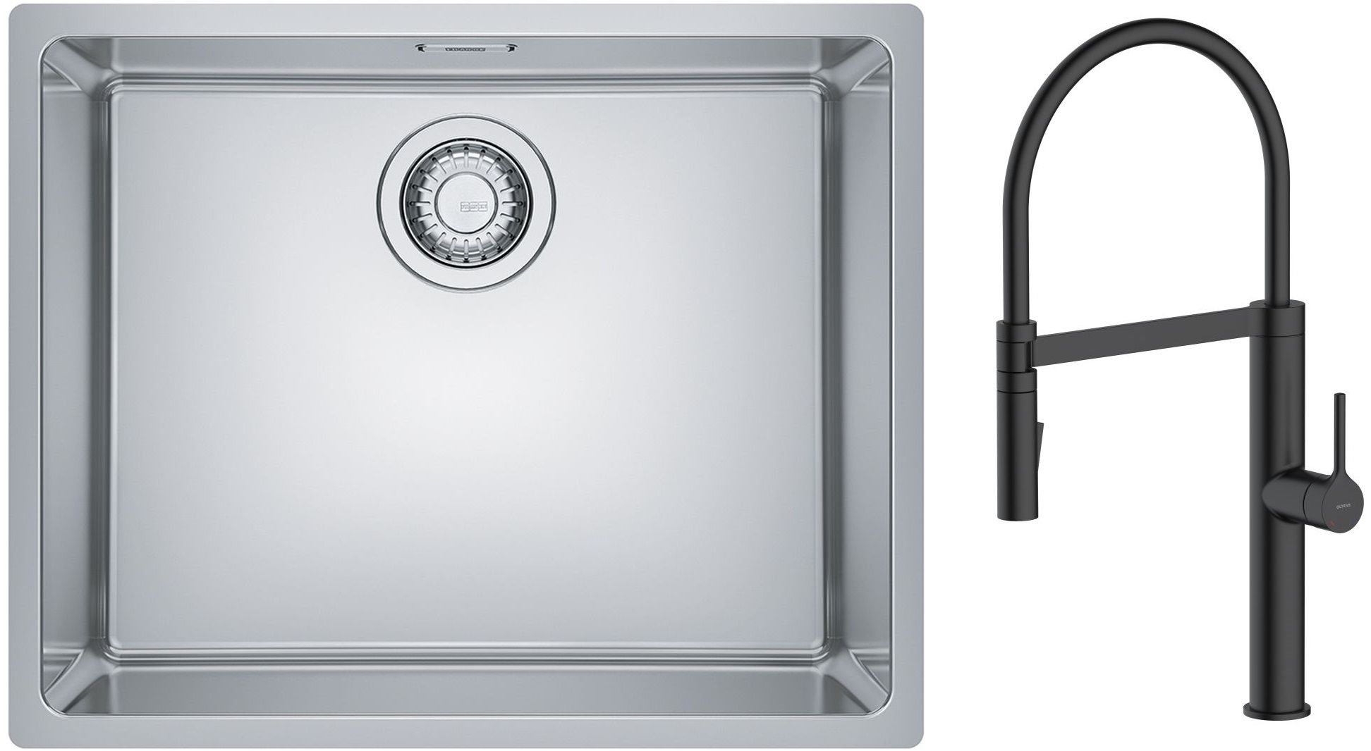 Set Stahlspüle Franke Maris 122.0543.996, Küchenarmatur Oltens Borga 35207300
