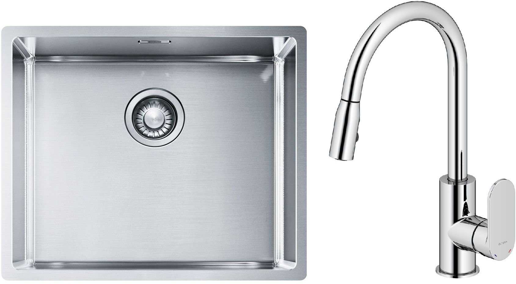 Set Stahlspüle Franke Box 127.0453.656, Küchenarmatur Oltens Lista 35202100
