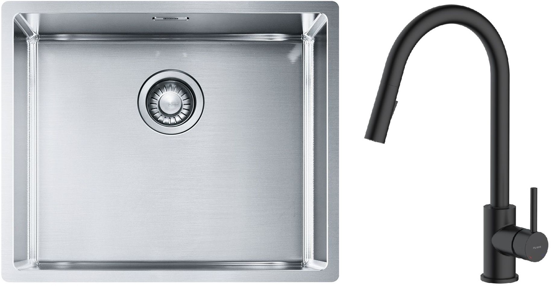 Set Stahlspüle Franke Box 127.0453.656, Küchenarmatur Oltens Litla 35204300