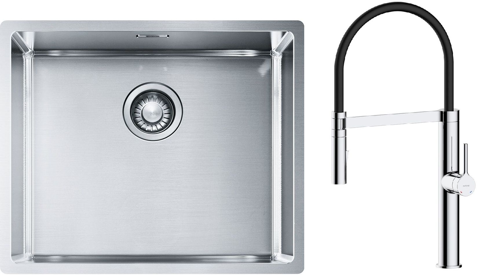 Set Stahlspüle Franke Box 127.0453.656, Küchenarmatur Oltens Borga 35207100