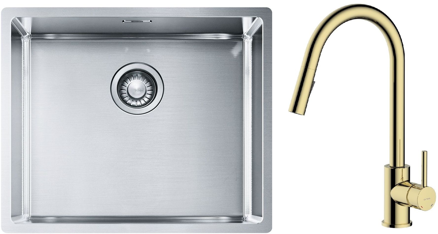 Set Stahlspüle Franke Box 127.0453.656, Küchenarmatur Oltens Litla 35204800